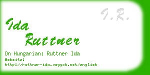 ida ruttner business card